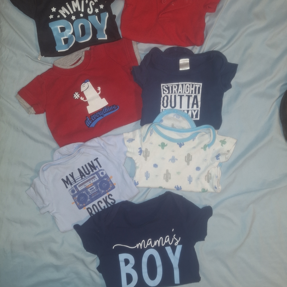 Navy and Red Graphic Bodysuit Set